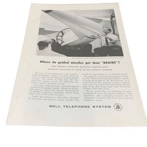 Vintage 1959 Bell Telephone Guided Misses Get There Brains Ad Advertisement